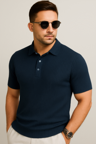 CLASSIC HALF SLEEVES POLO - NAVYBLUE