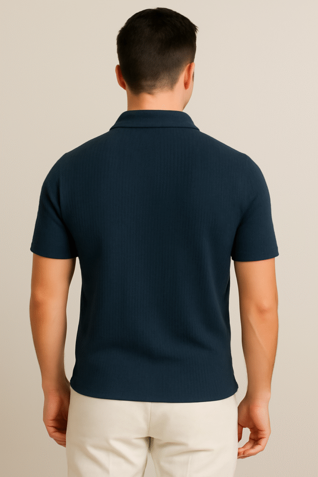 CLASSIC HALF SLEEVES POLO - NAVYBLUE - Image 2
