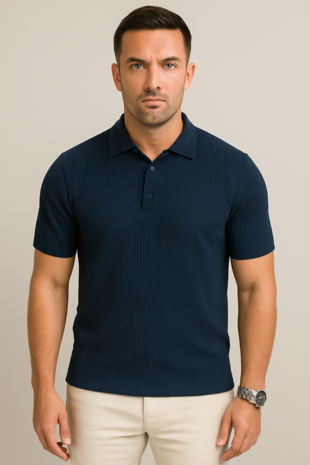 CLASSIC HALF SLEEVES POLO - NAVYBLUE - Image 3