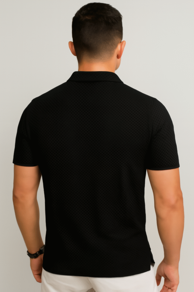 CLASSIC HALF SLEEVES POLO – Black - Image 3